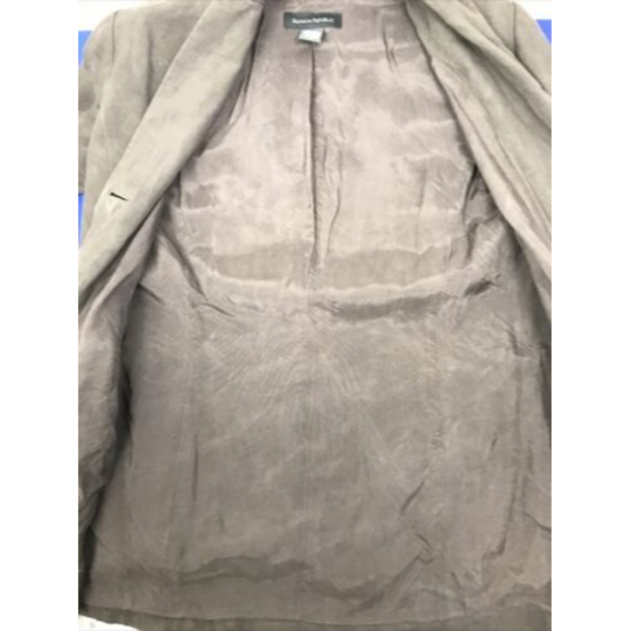 Vintage BANANA REPUBLIC Dark Khaki Silk Rayon Jacket Blazer size 4 - Picture 5 of 7